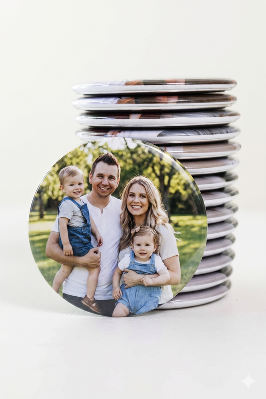 Custom 2.3'' Round Photo Magnet Set